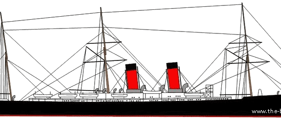 Ship SS Etruria [Ocean Liner] (1885) - drawings, dimensions, pictures